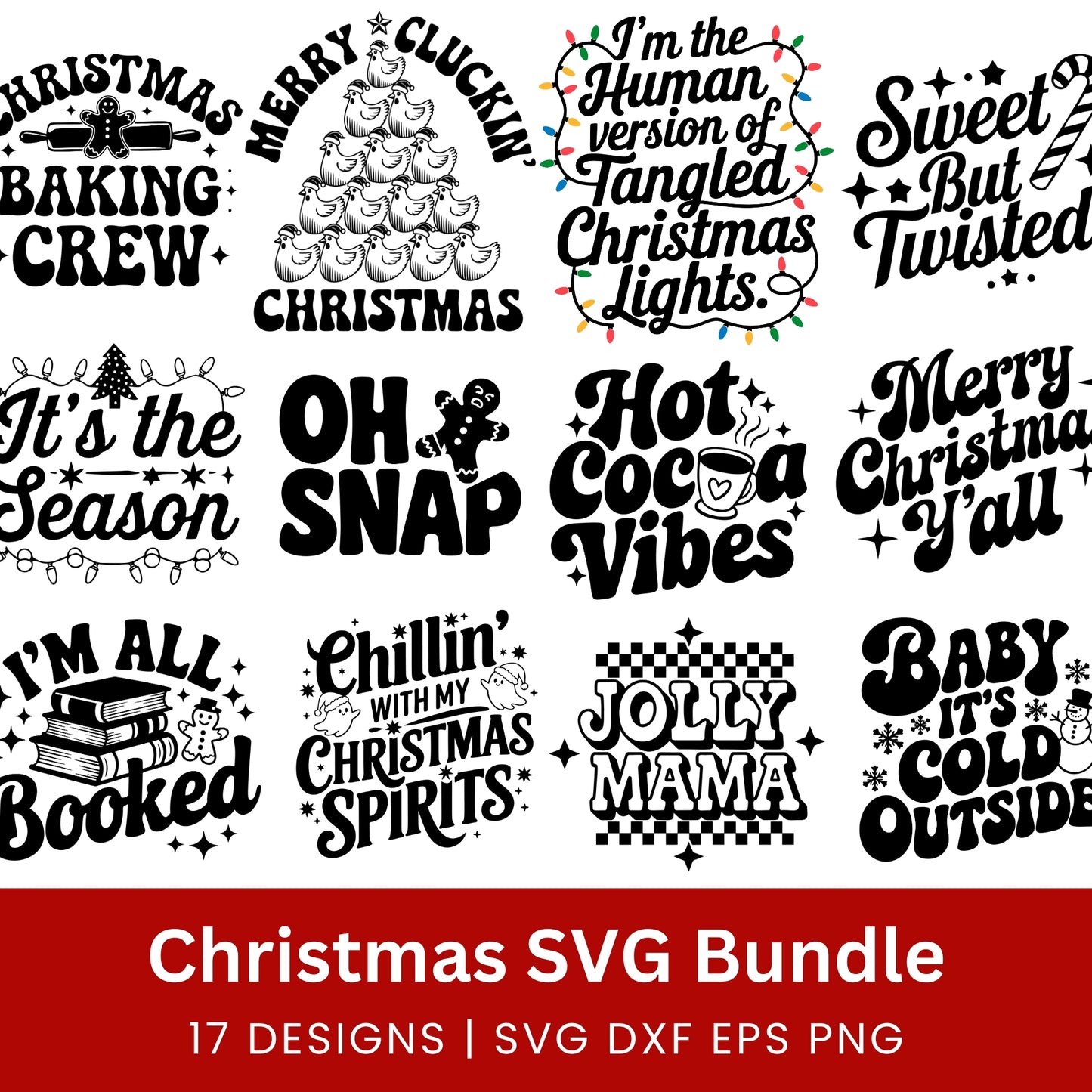 Clever Christmas Sayings Bundle SVG Files