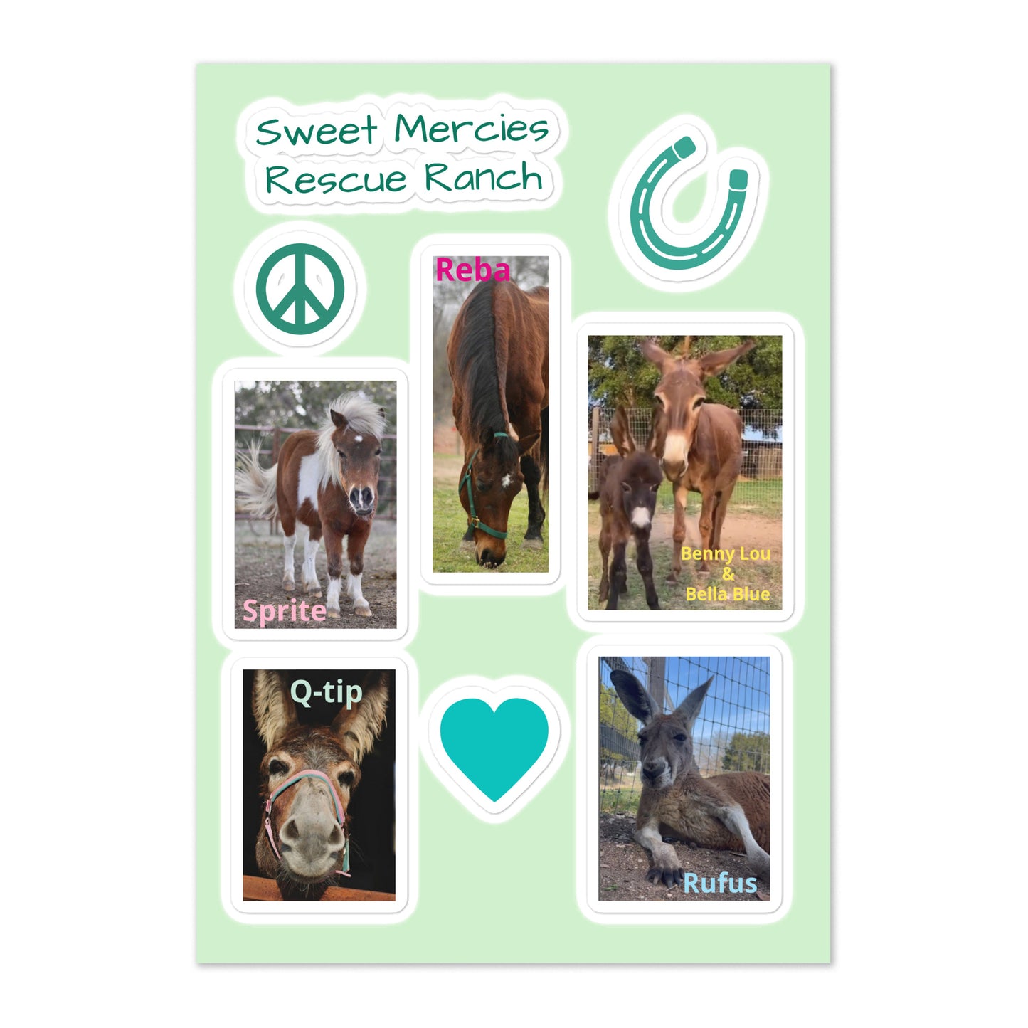 Sweet Mercies Rescue Ranch - Sticker sheet