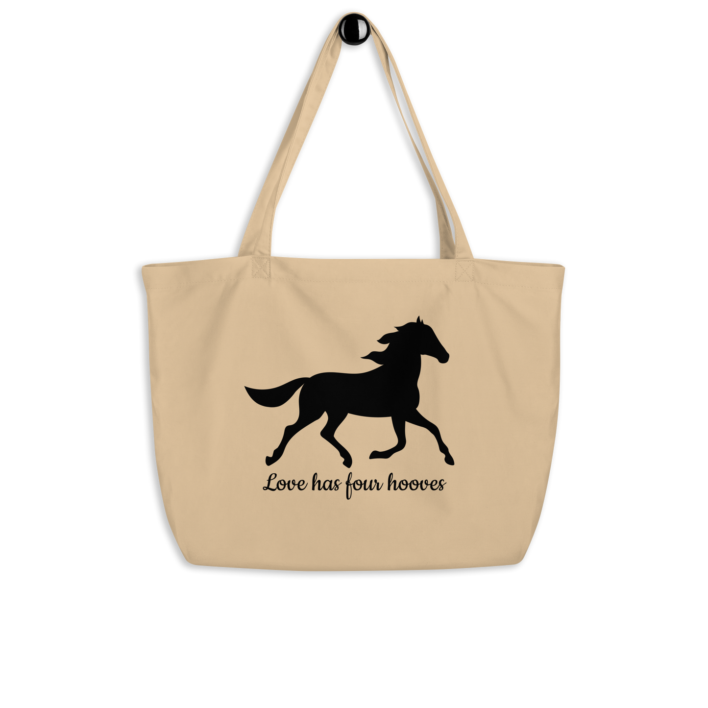 Love has four hooves - Large organic tote bag