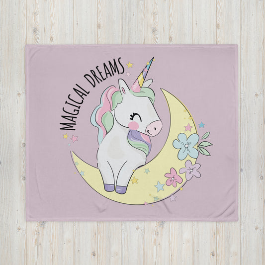 Magical Dreams with Unicorn - Throw Blanket