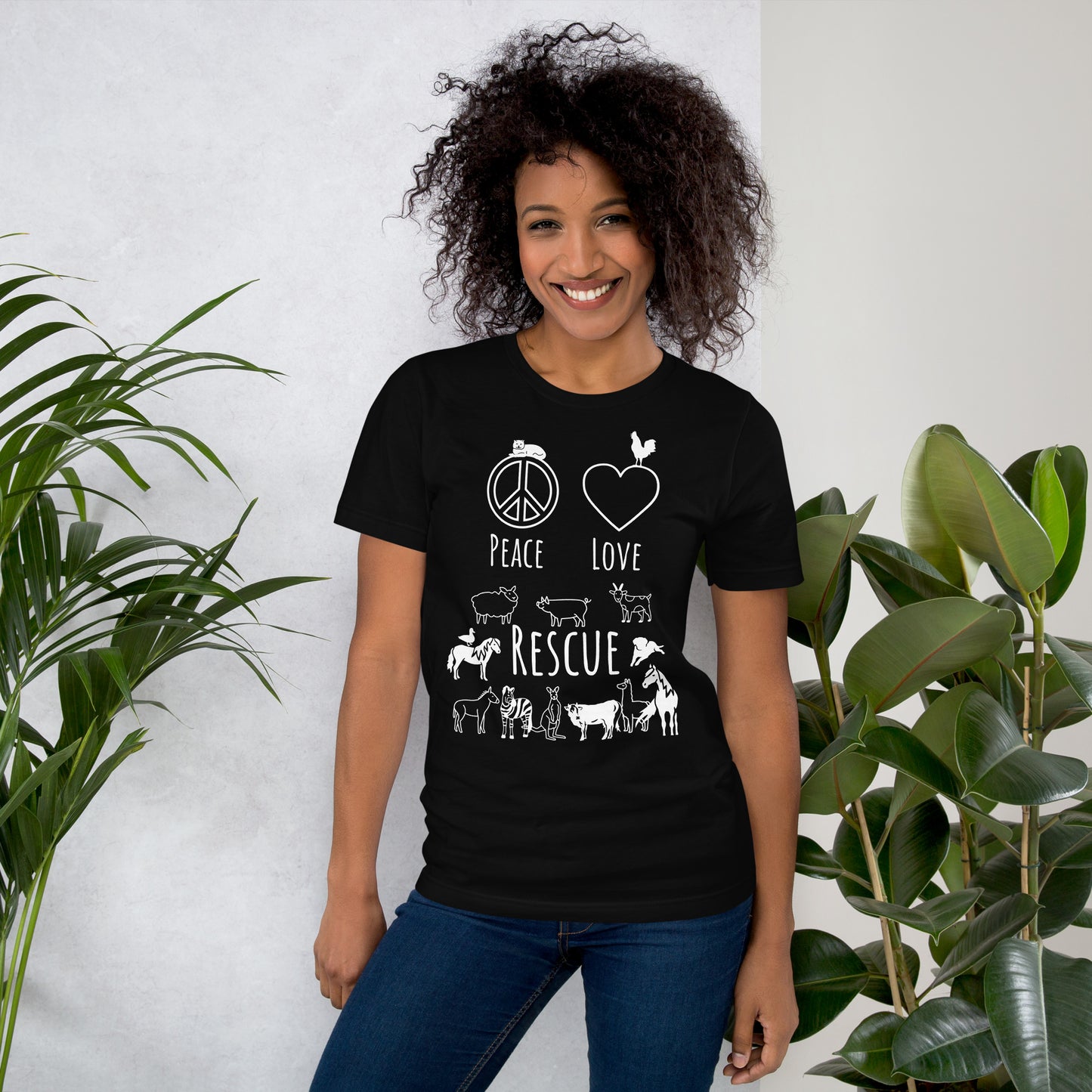 Peace, Love, Rescue All Animals Unisex t-shirt