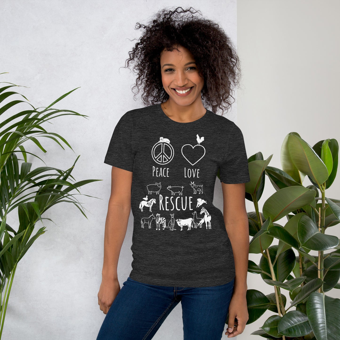 Peace, Love, Rescue All Animals Unisex t-shirt