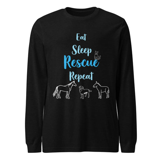 Eat, Sleep, Rescue, Repeat Unisex Long Sleeve Tee